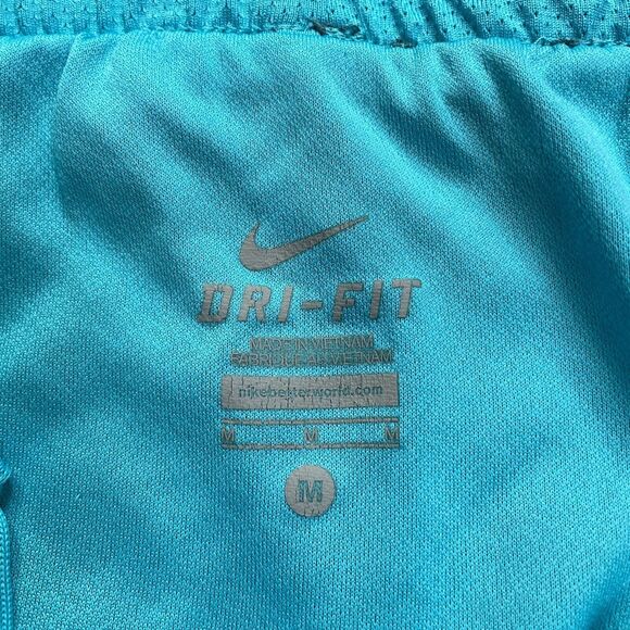 Nike Dri-Fit Active Shorts Women Medium Blue Elastic Waist Athletic Running 30x4 - Picture 3 of 14